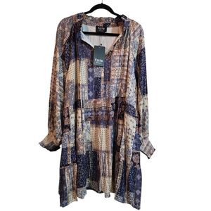 Fate Plus 2XL Lined Multicolor Bandana Patchwork Dress